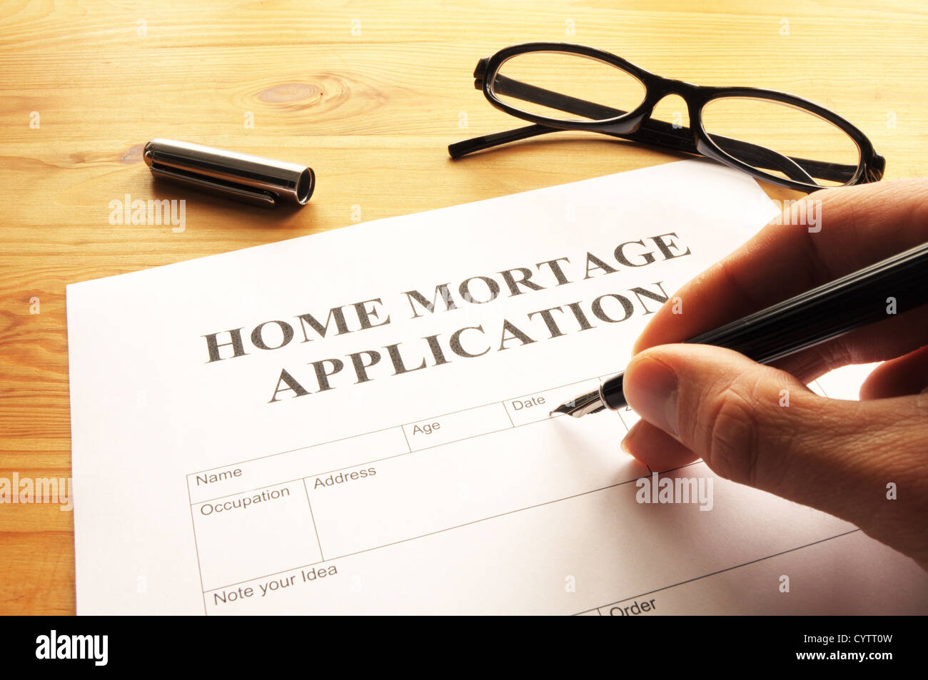 Home Mortage Application Form On Desktop In Office Showing Real Stock Photo Alamy