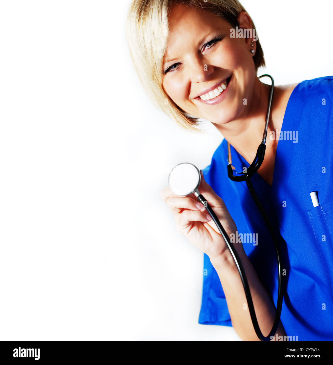 Woman in blue medical scrubs hi-res stock photography and images - Alamy