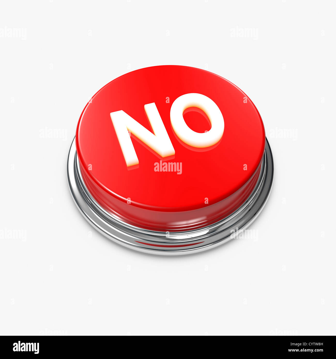A Red Alert Button with the caption No. Stock Photo