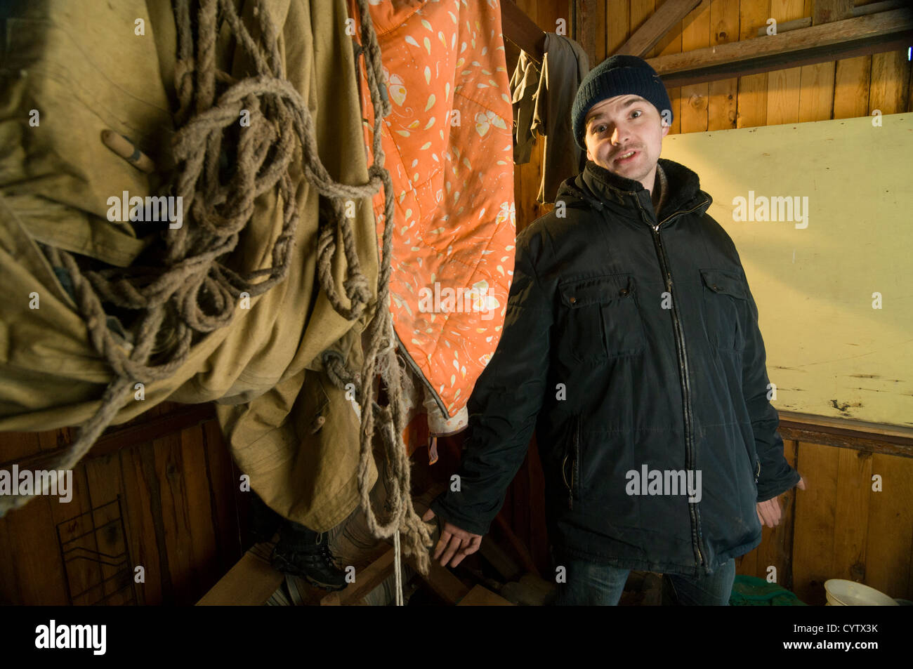 homeless person man shack Stock Photo - Alamy