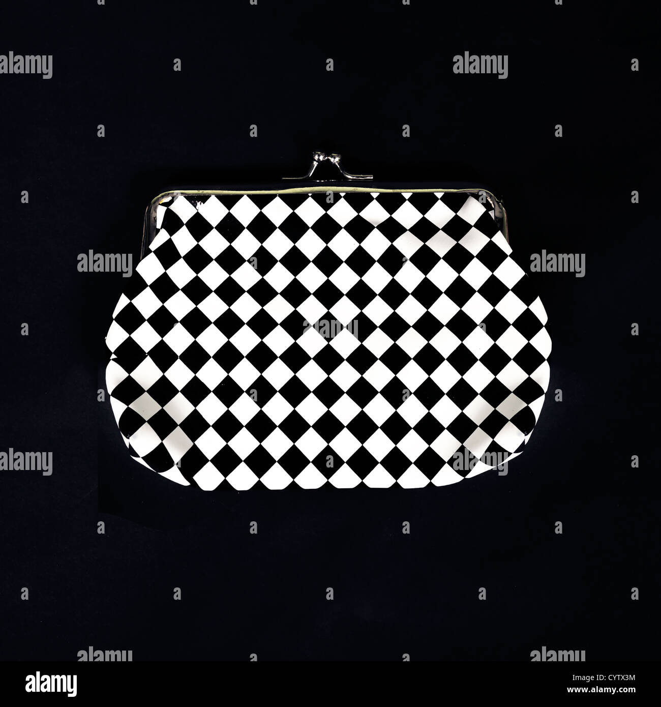 Gray and sales white checkered purse