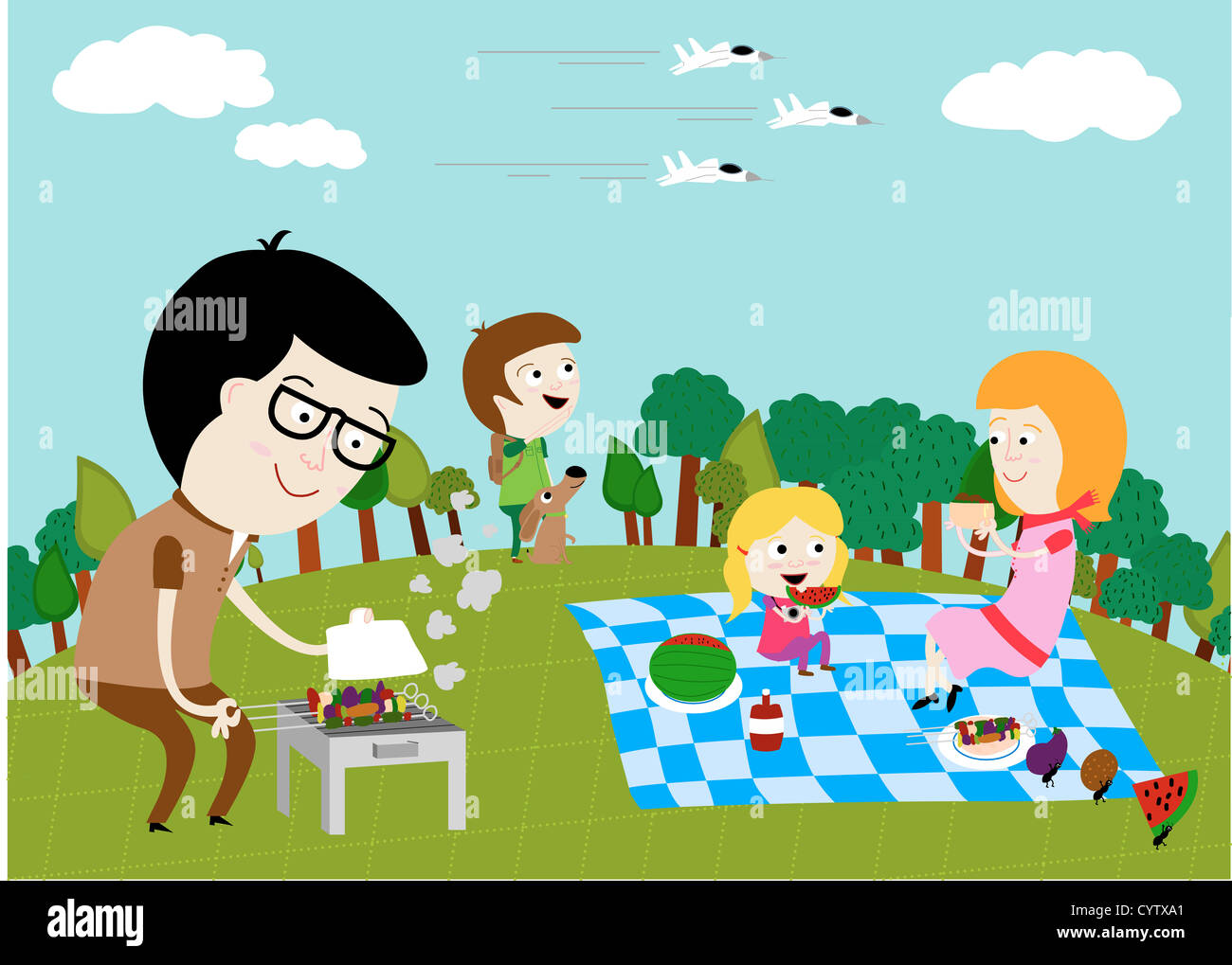 A family picnic Stock Photo Alamy