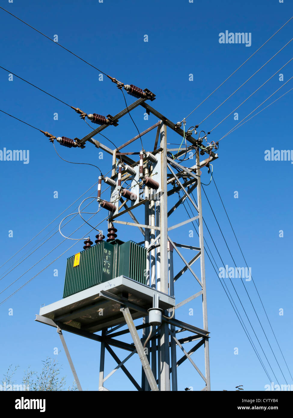 pylons - power transformer Stock Photo