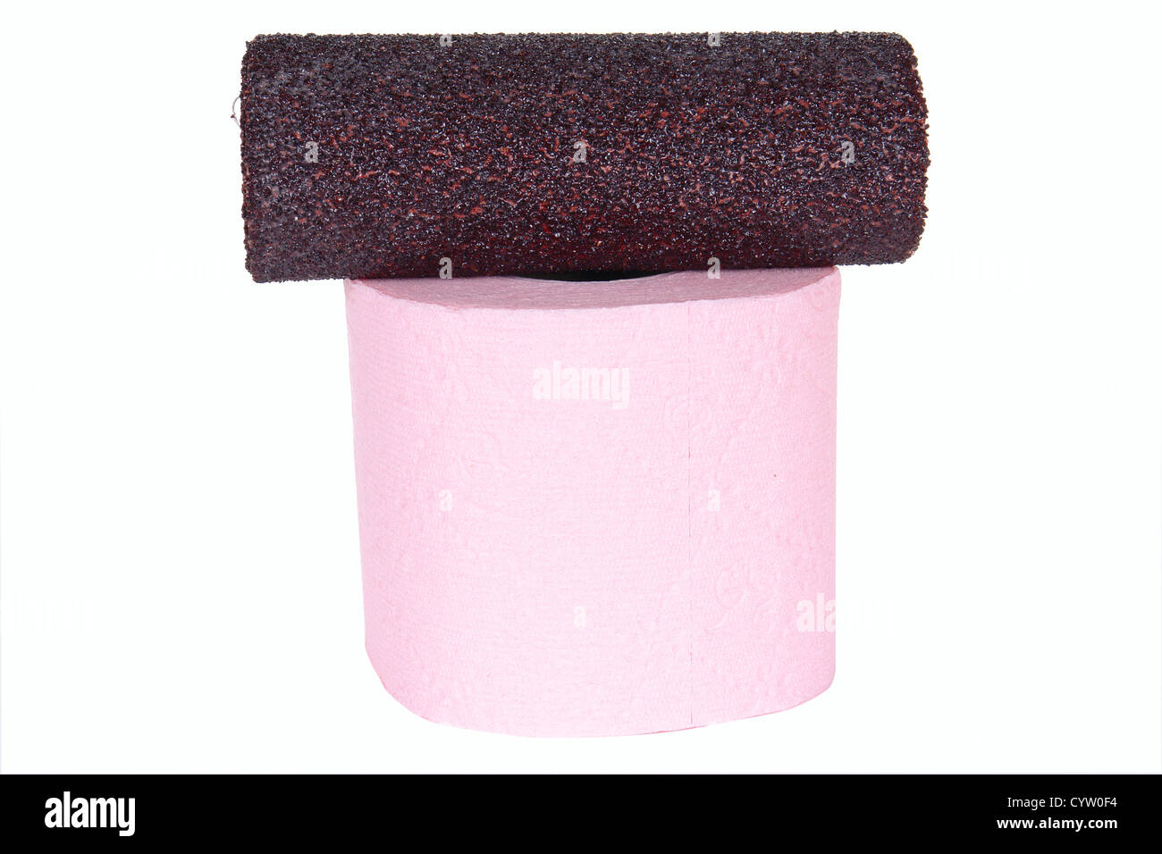 sandpaper and toilet paper isolated on white background Stock Photo Alamy
