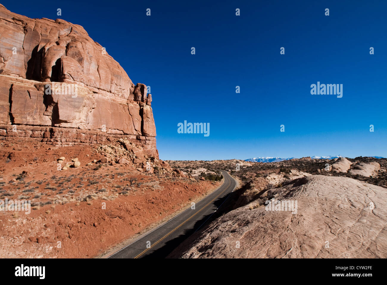 Bicentennial Highway at Hite bridge in Glen Canyon National Recreational Area Stock Photo