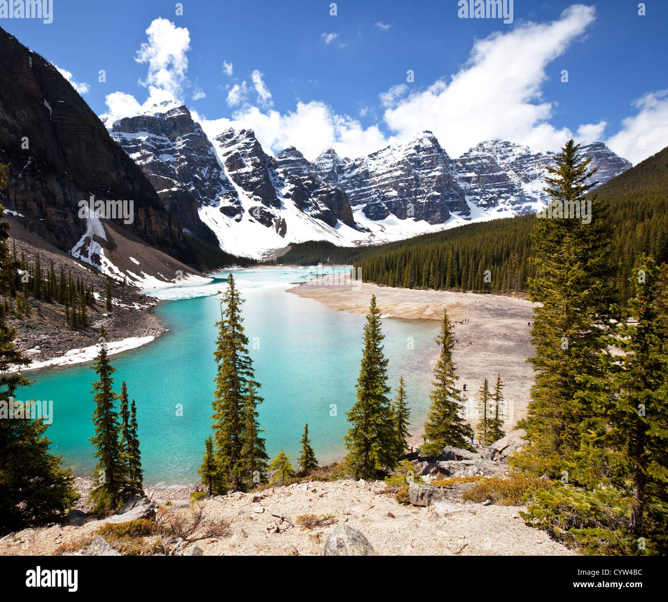 Moraine lake in Canada Stock Photo