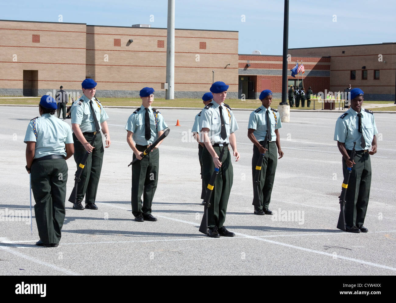 High School Drill Meet Stock Photo Alamy