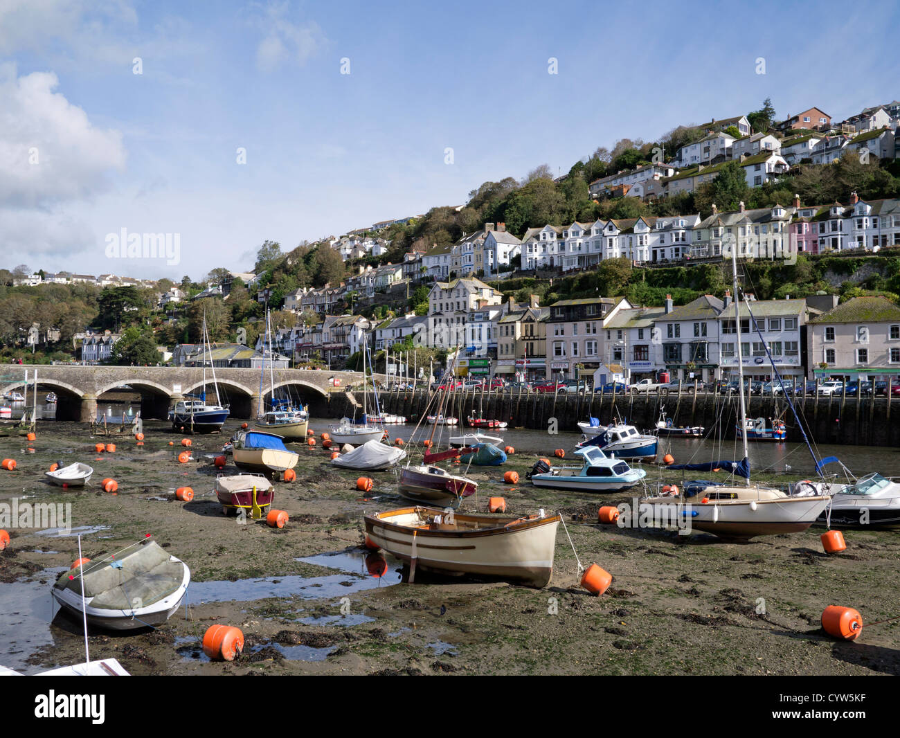 Low tide at Looe in Cornwall UK Stock Photo Alamy