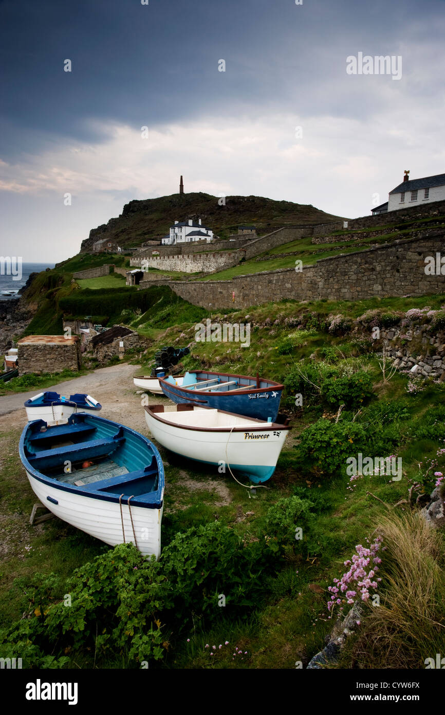 View from Priest's Cove looking up to the Cape which is a famous Cornish Landmark, Cornwall, UK Stock Photo