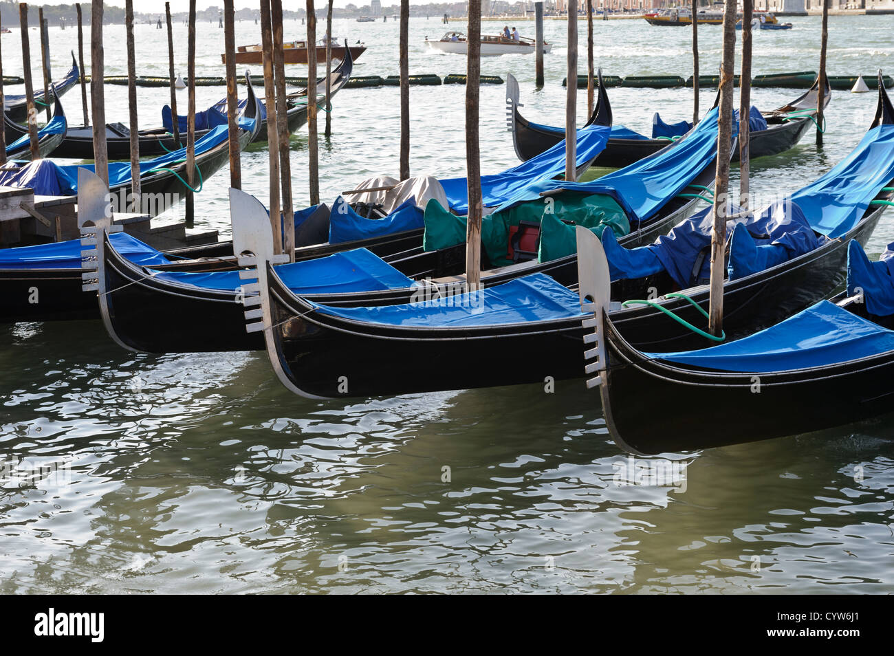 Gondolas moored near St Mark's Square, Venice, Italy Stock Photo Alamy