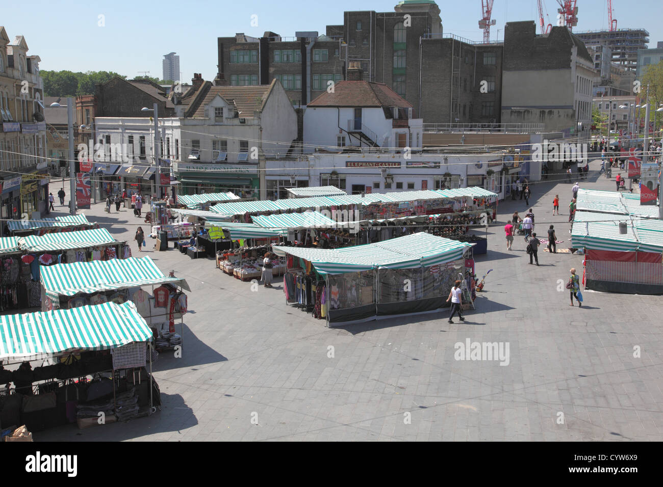 Woolwich Market square, London, UK. Stalls Stock Photo Alamy
