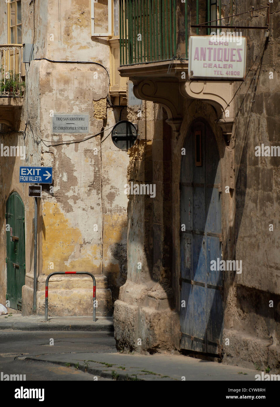 The frontage of an antiques shop in Valletta, Malta Stock Photo Alamy