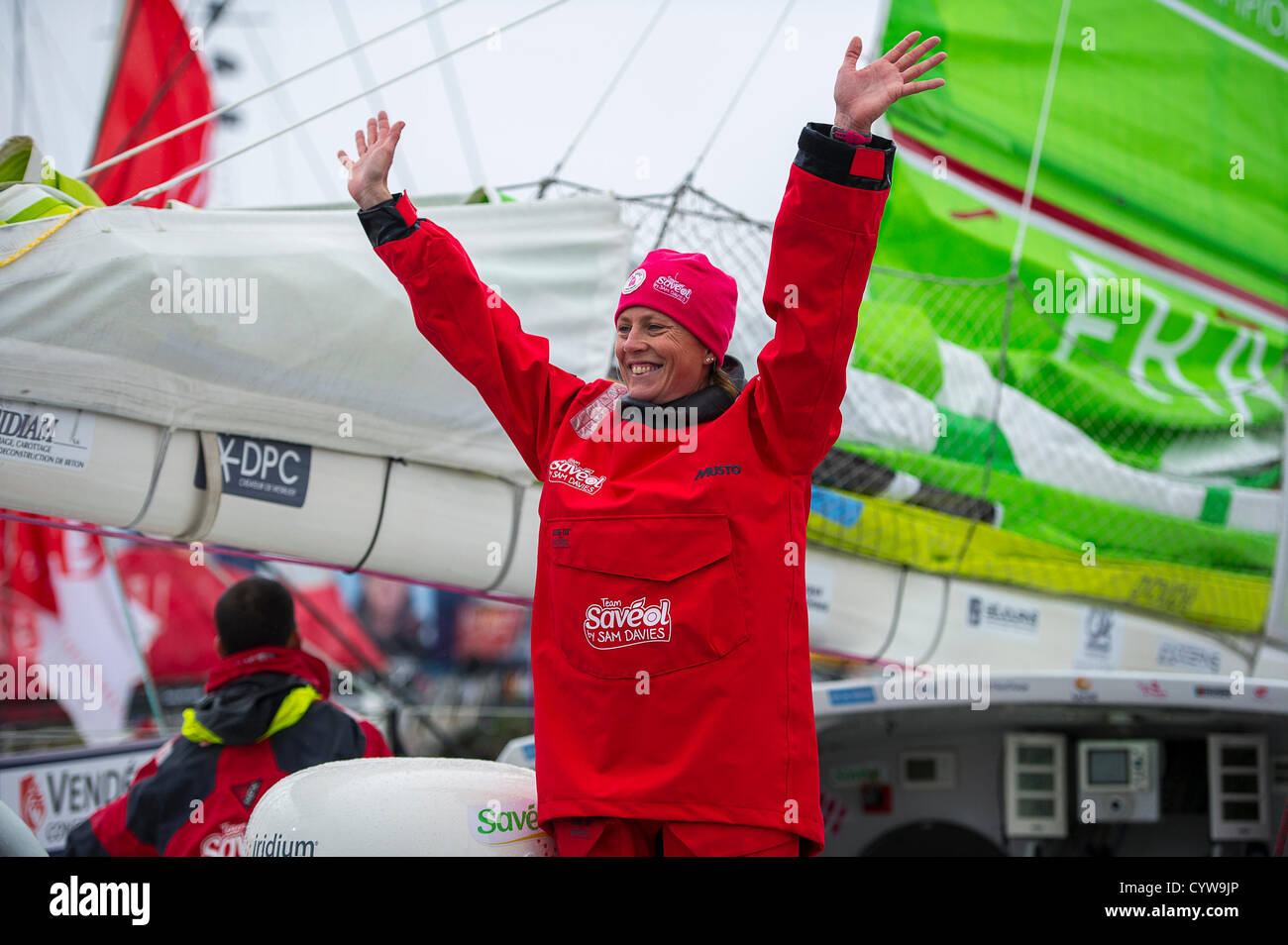 Les Sables d'Olonne (France), 10th november 2012. British sailor Samantha Davies (Savéol). 20