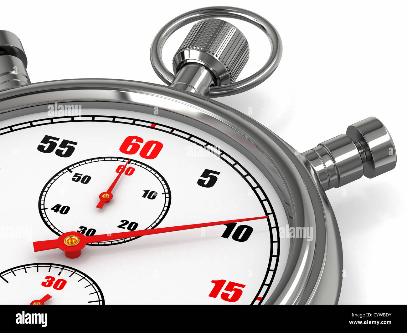 Analog stopwatch on white isolated background. 3d Stock Photo - Alamy