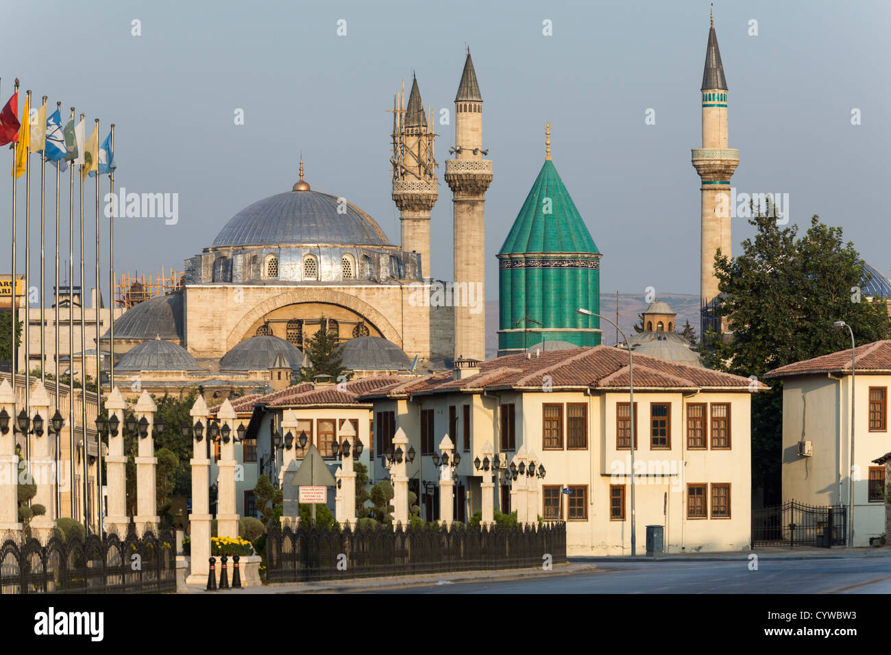 Mausoleum and Takiyya Complex of Mawlana Jalal al-Din Rumi, Konya, Turkey Stock Photo