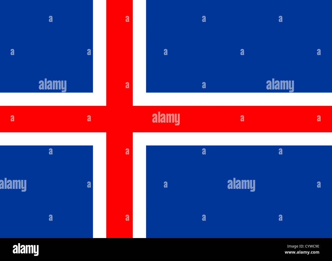 National flag of Iceland. Stock Photo