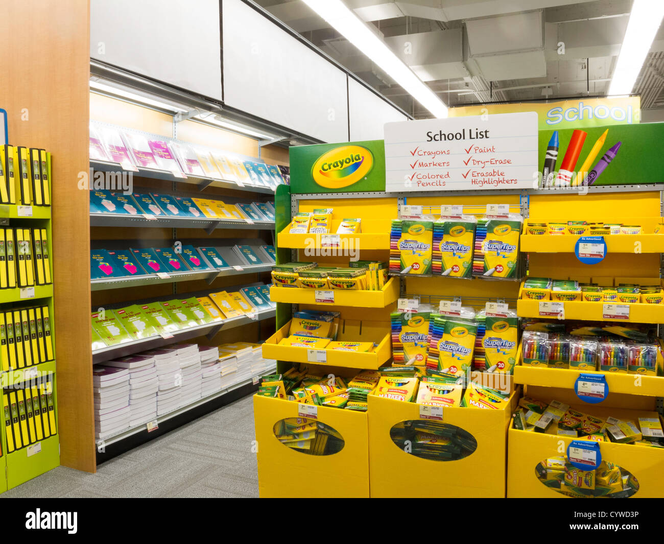 Displays in Staples Store, NYC Stock Photo Alamy