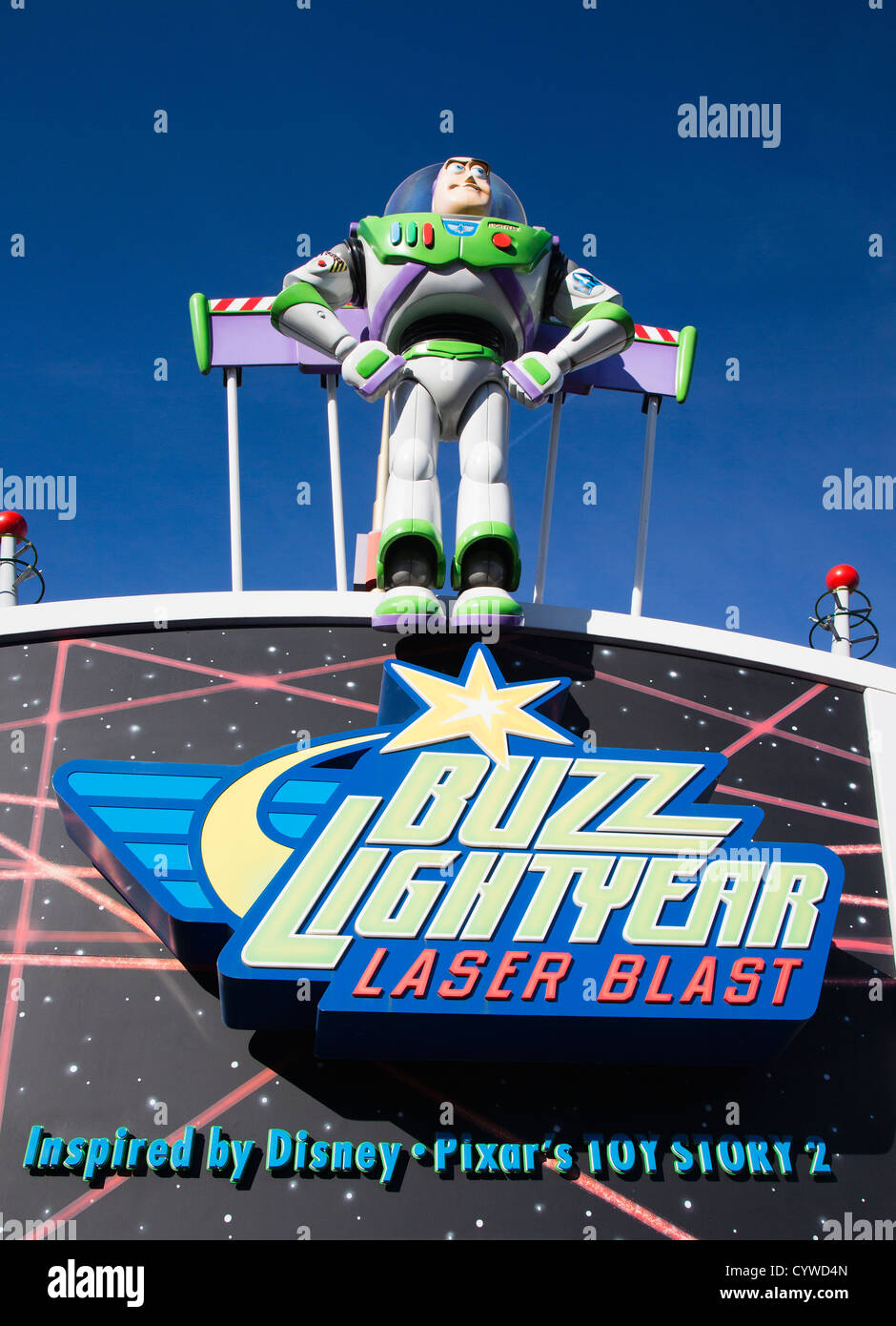 Buzz Lightyear Laser Blast Ride at Disneyland Paris (Euro Disney) Stock Photo