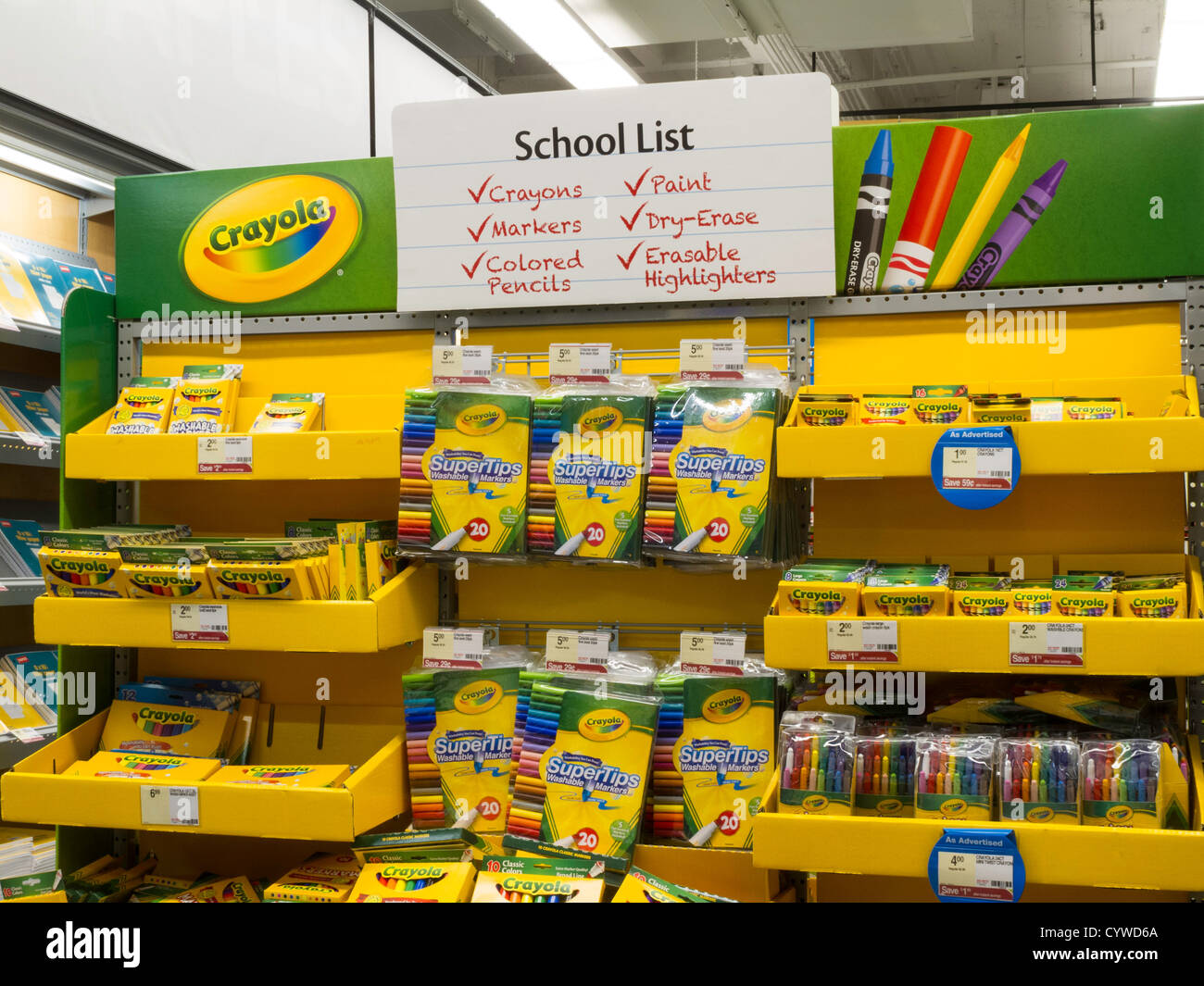 Displays in Staples Store, NYC Stock Photo Alamy