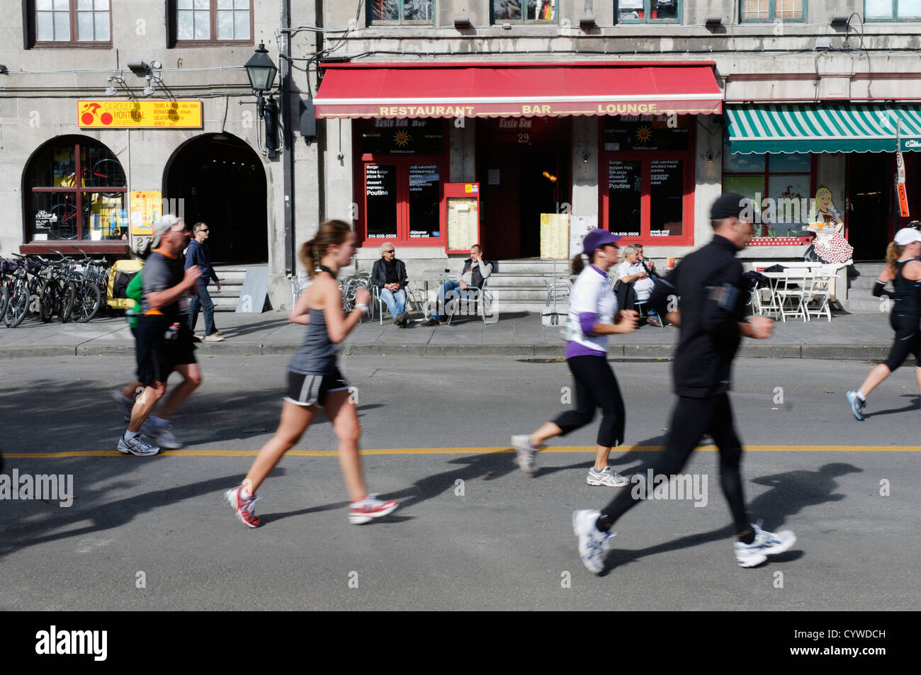 Runners in the 2012 Montreal marathon Stock Photo