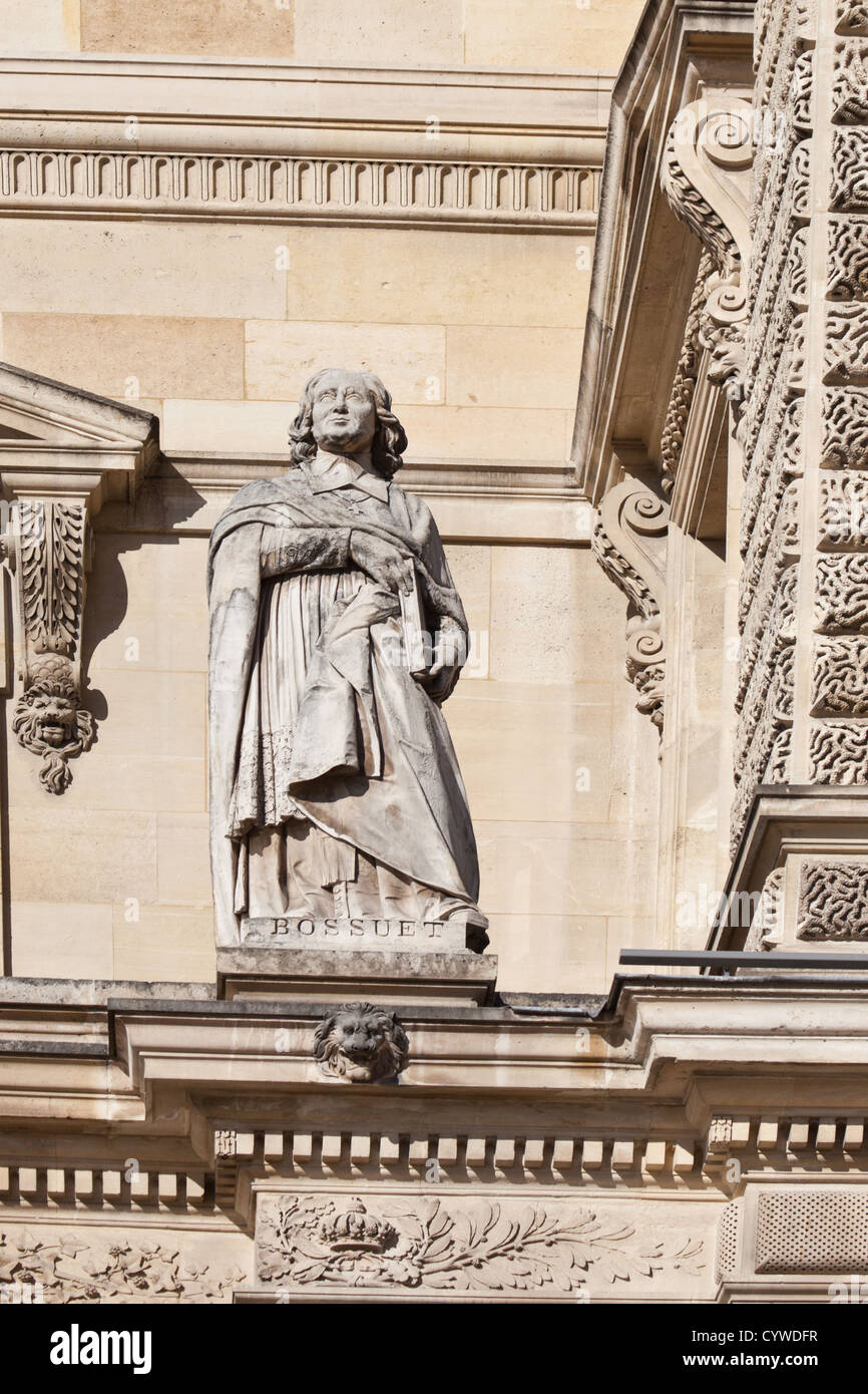 Statue of Jacques Bénigne Bossuet (1627 - 1704), seventeenth century French bishop and theological writer, Louvre Museum, Paris Stock Photo