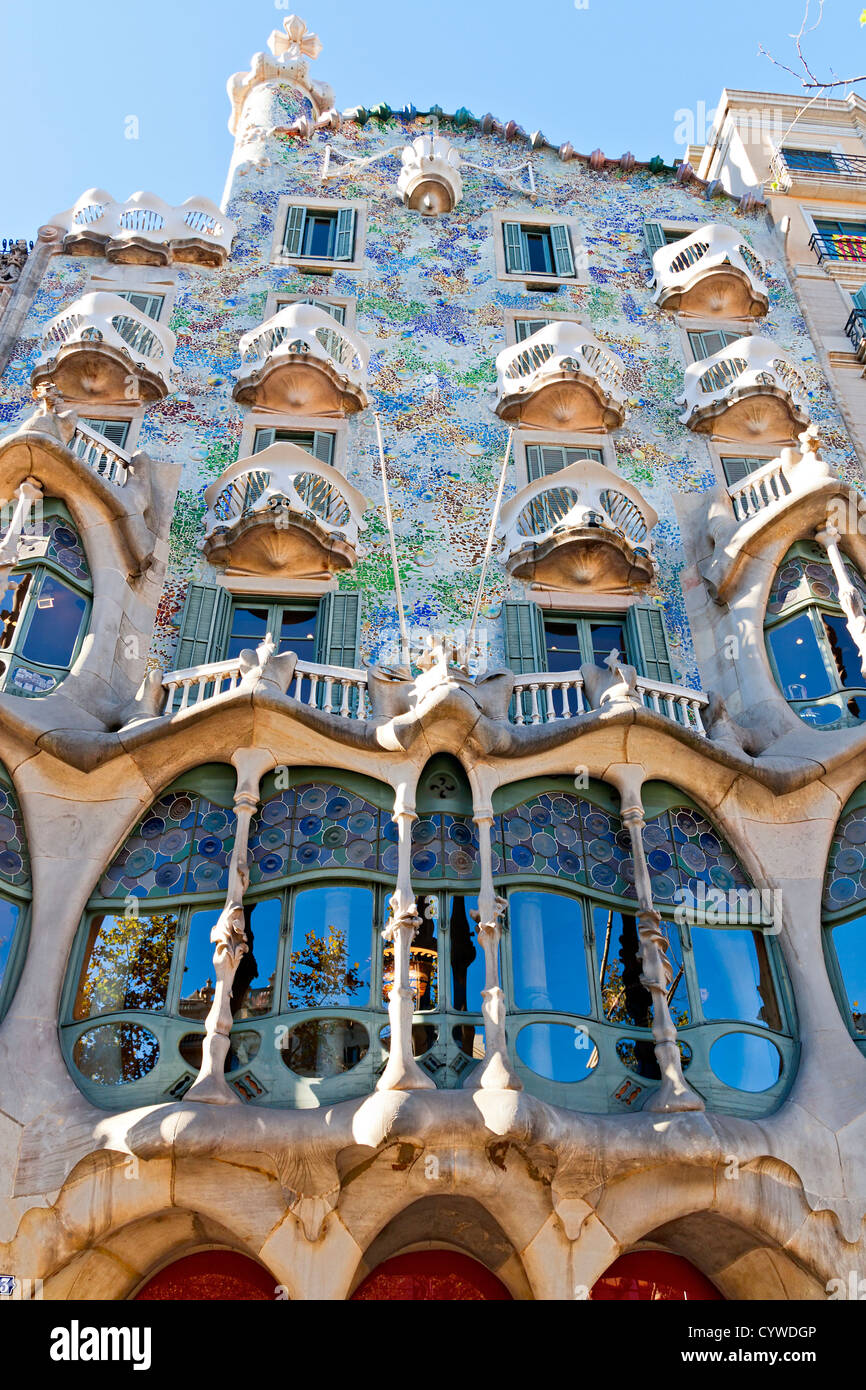 Casa Batllo, Famous design by Antoni Gaudi Stock Photo