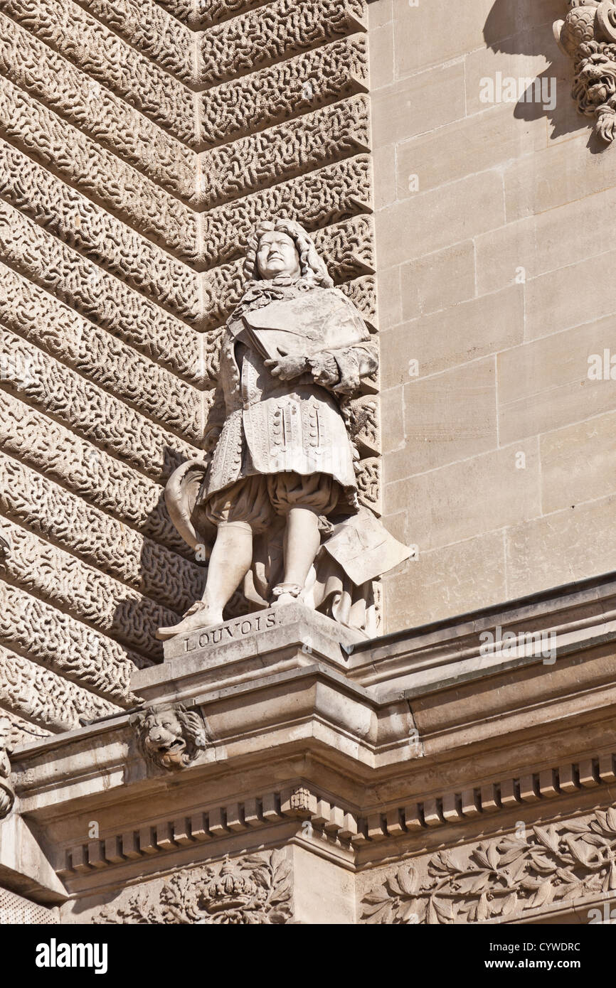 Statue of François Michel le Tellier, marquis de Louvois (1641 - 1691), 17th cent French Secretary of State for War; Paris Stock Photo
