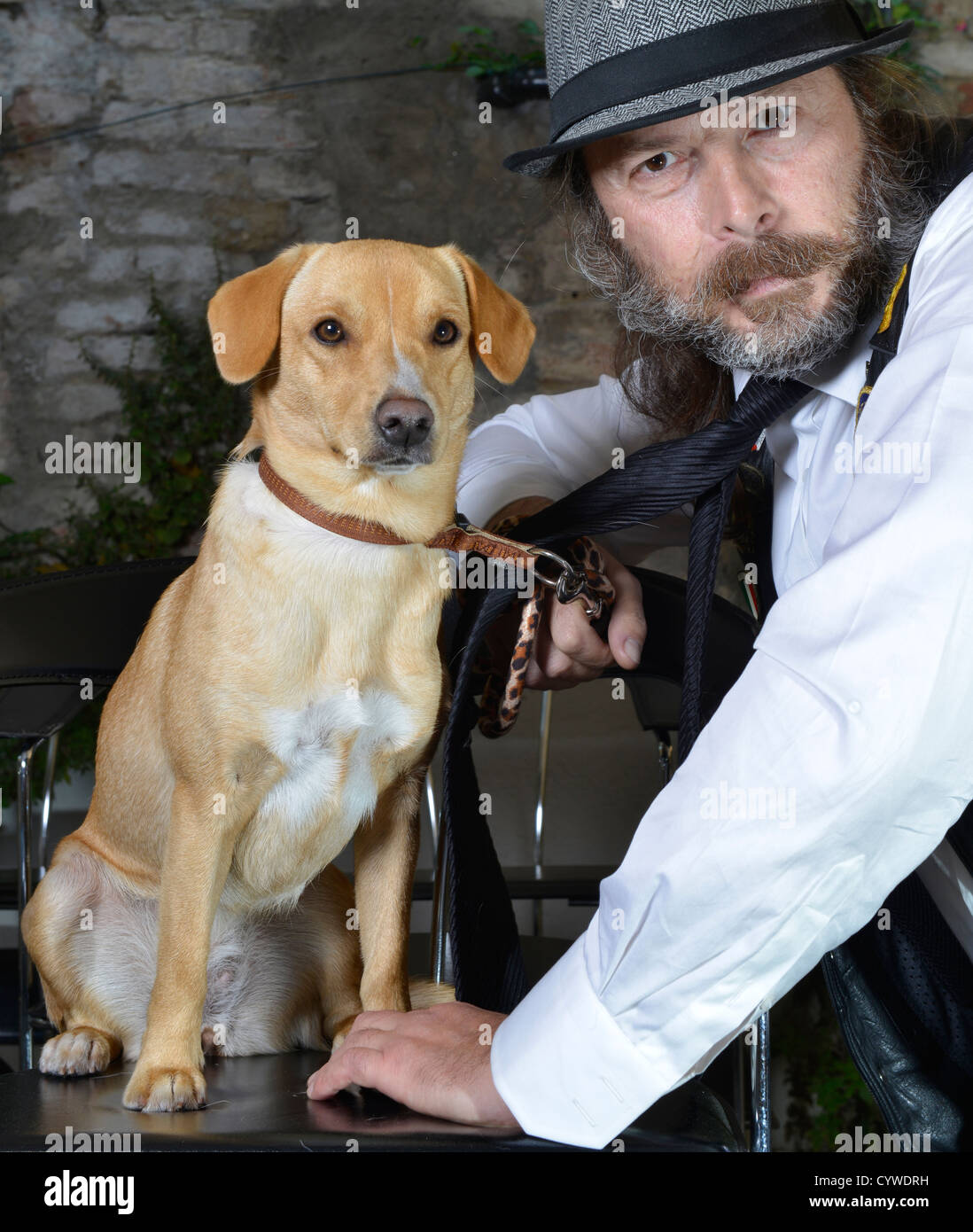 Dog and master Stock Photo - Alamy
