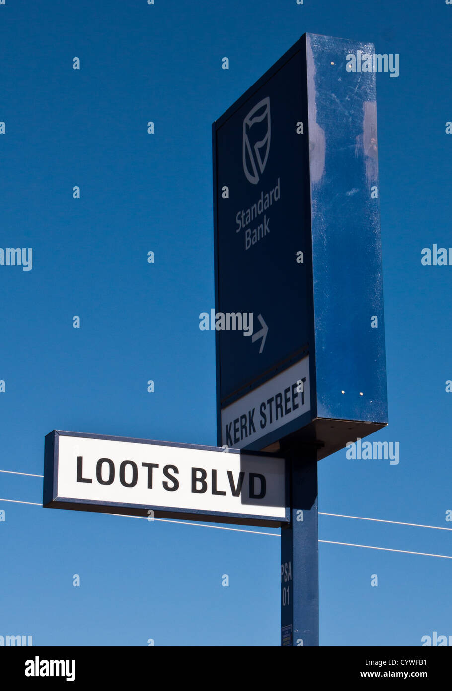 Street Names in Prieska, South Africa. Stock Photo