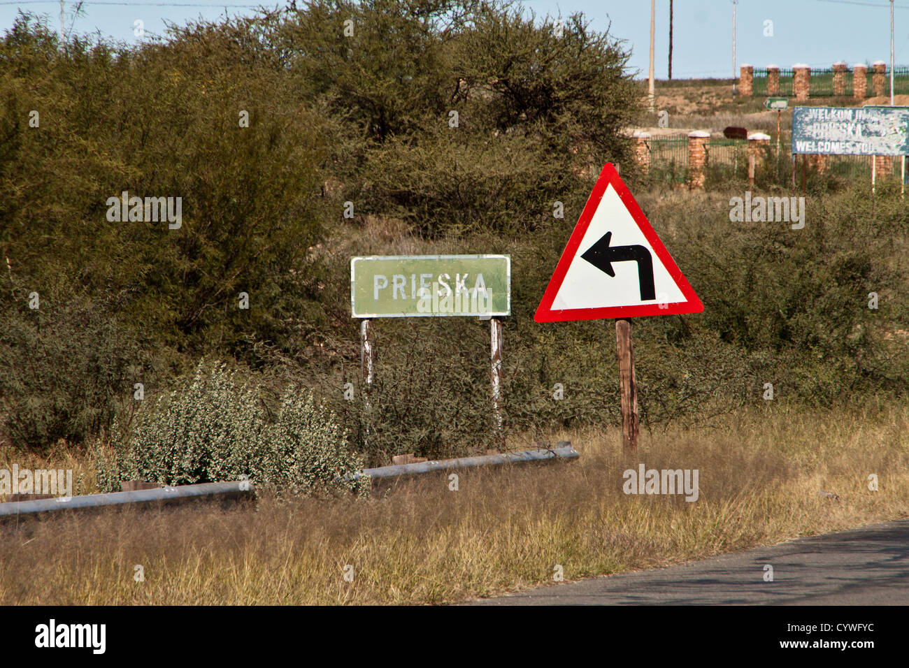 Prieska road sign Stock Photo