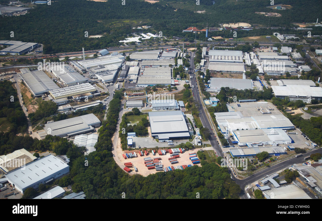 Aerial view of industrial estate, Manaus, Amazonas, Brazil Stock Photo