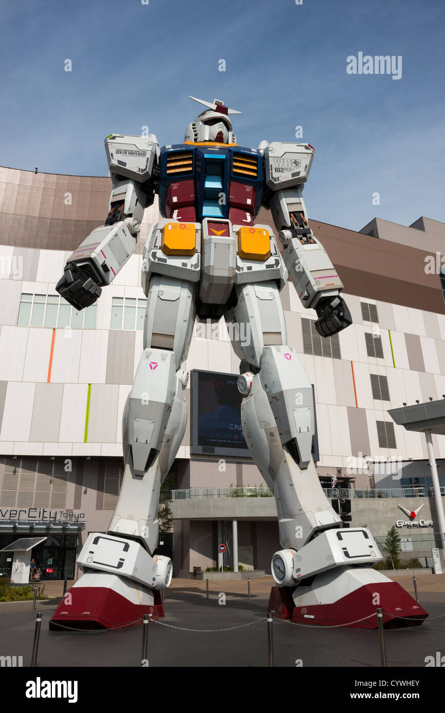 An 18 meter full scale model of the Gundam robot from the Japanese