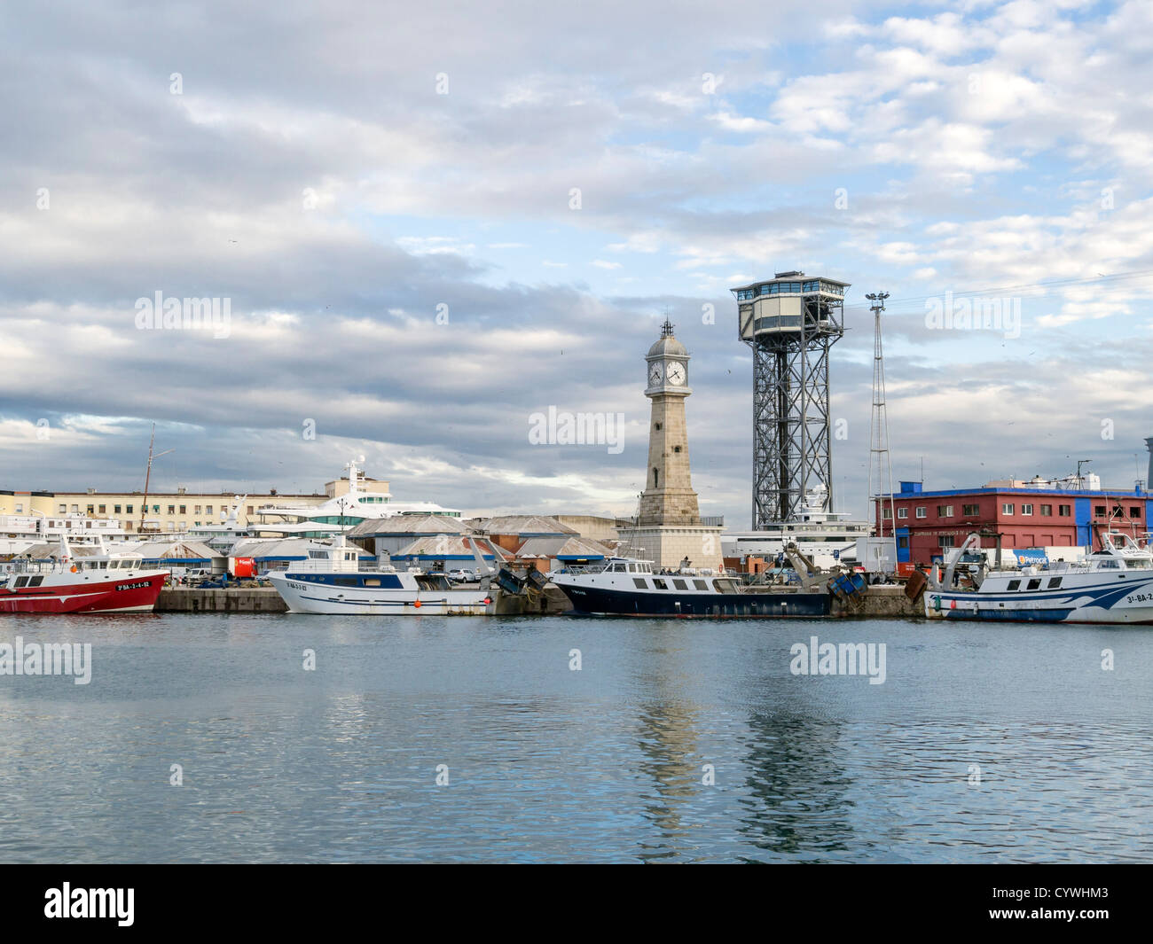 Moll de la Fusta in Port Vell,Barcelona Stock Photo