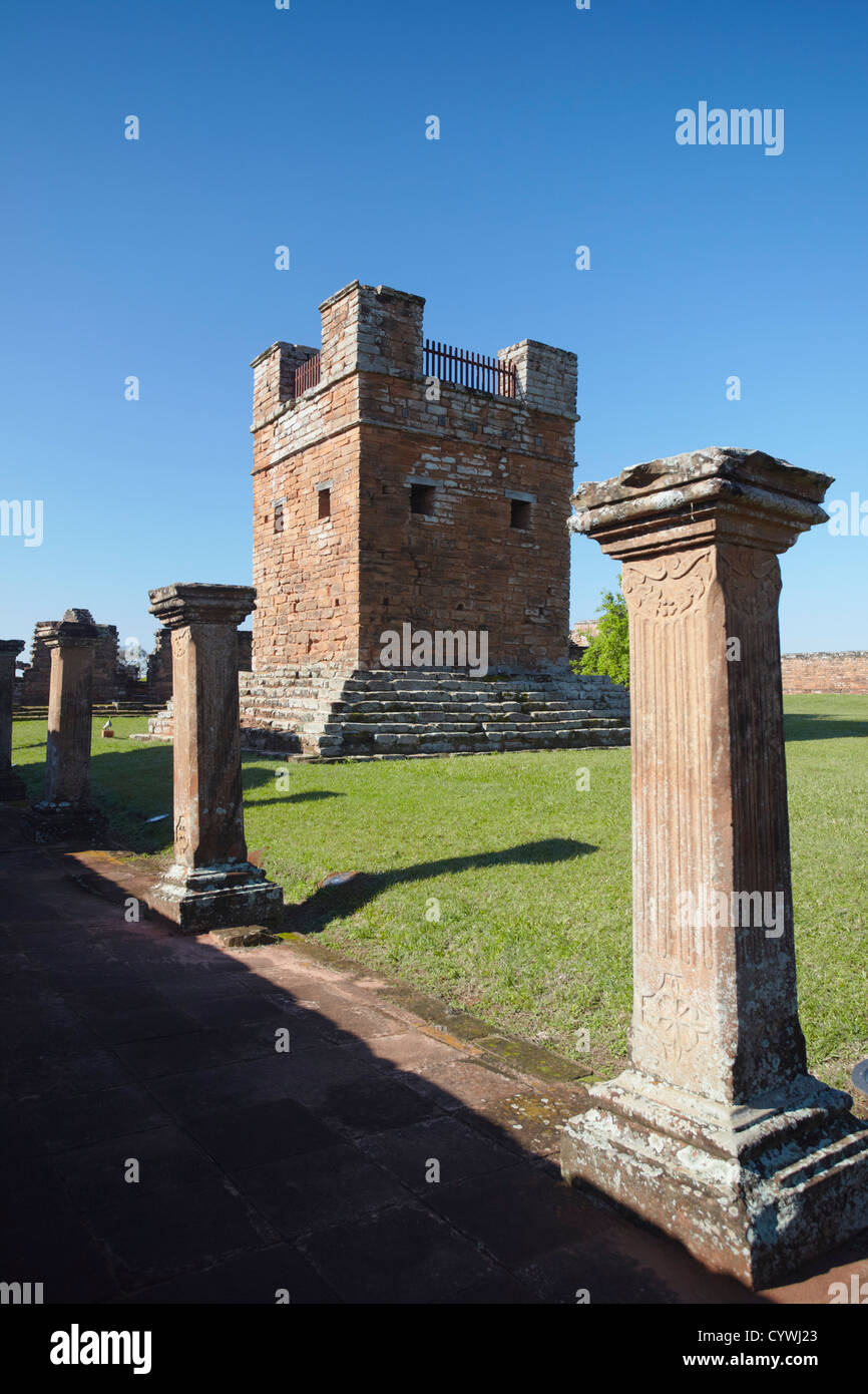 Ruins of Jesuit mission at Trinidad (UNESCO World Heritage Site), Parana Plateau, Paraguay Stock Photo
