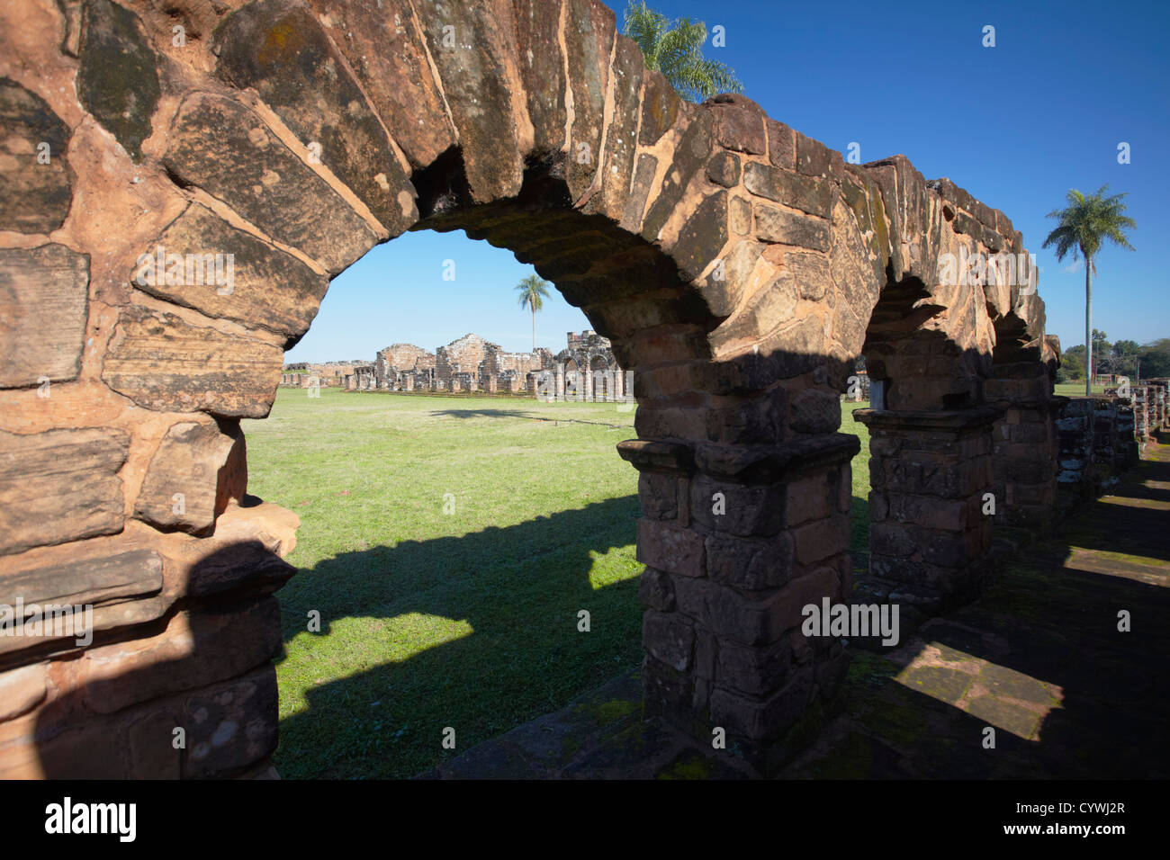 Ruins of Jesuit mission at Trinidad (UNESCO World Heritage Site), Parana Plateau, Paraguay Stock Photo