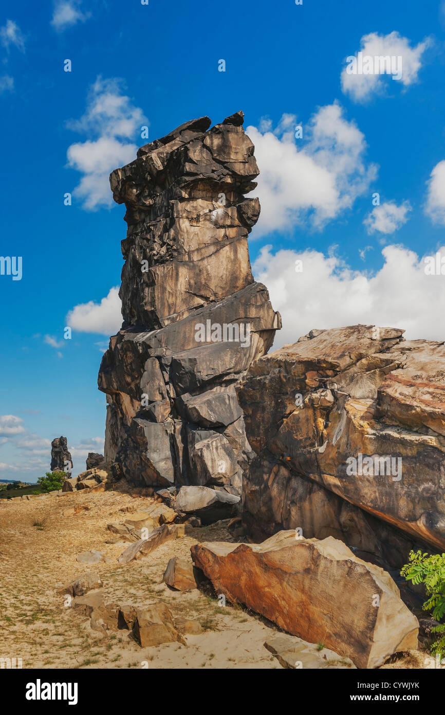 Germany Devil Rocks The Teufelsmauer (Devil's Wall) is a rock formation made of hard ...