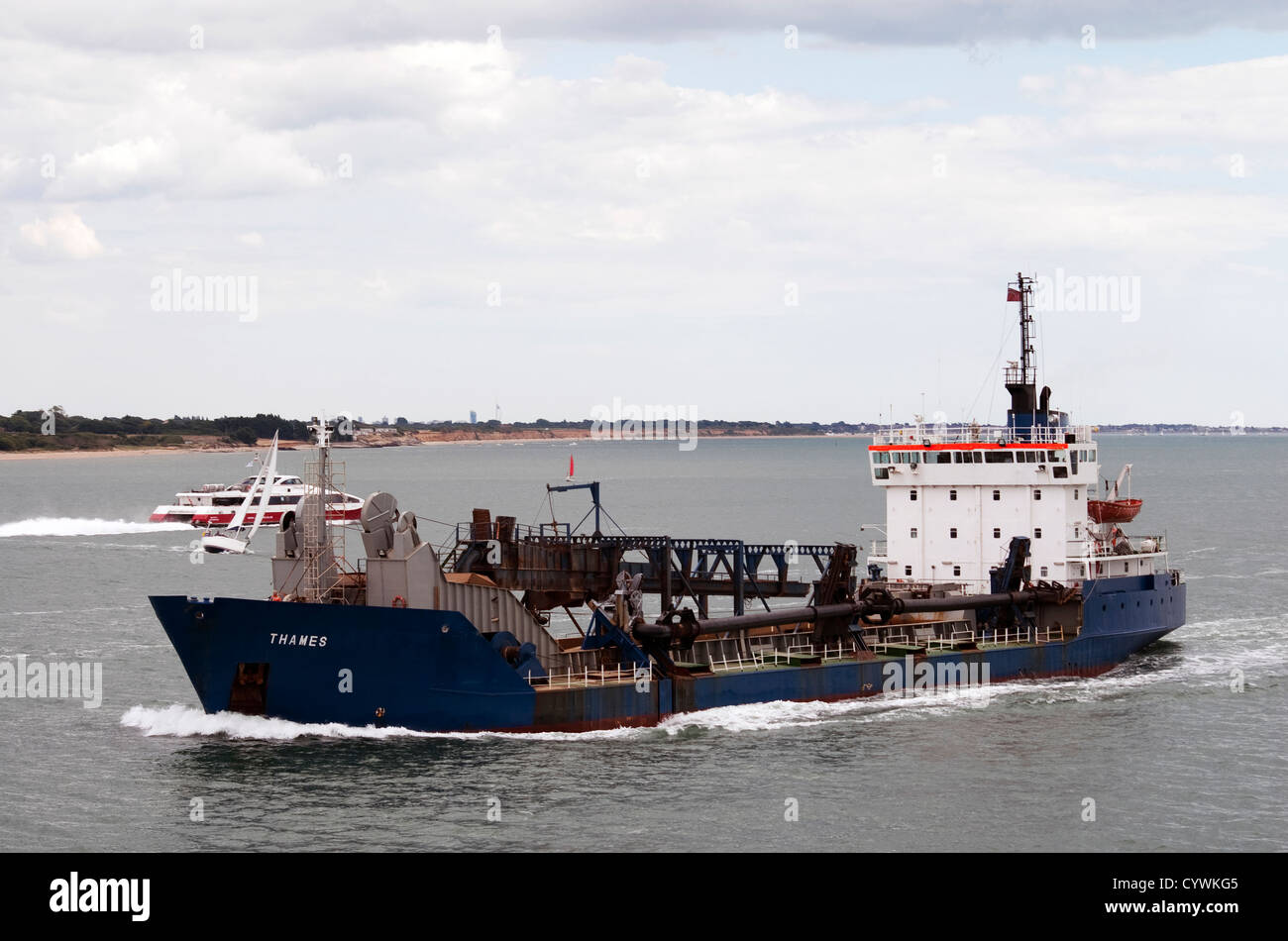 The oil tanker 'Thames' in the Solent off the south coast of England Stock Photo