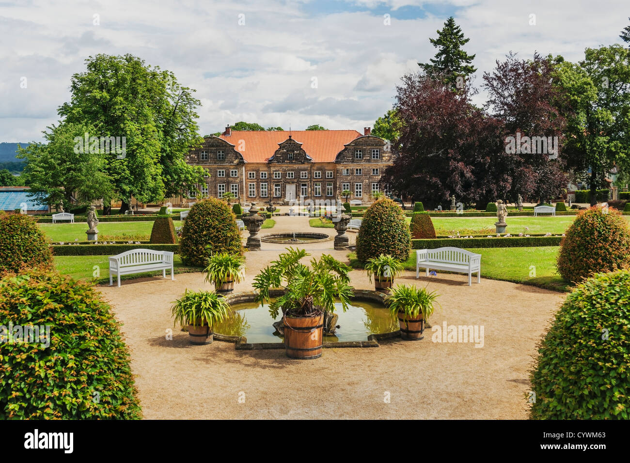 Small castle and park in the Baroque style, Blankenburg, Harz, Saxony-Anhalt, Germany, Europe Stock Photo