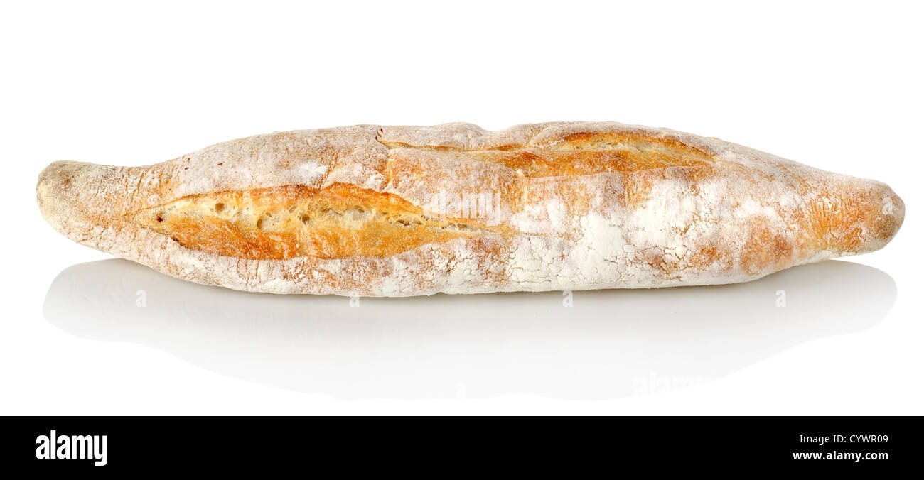 French bread isolated on a white background Stock Photo