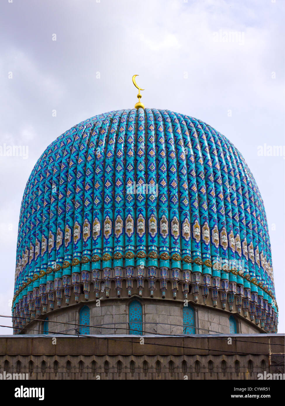 dome of the Cathedral Mosque of St. Petersburg, Russia Stock Photo