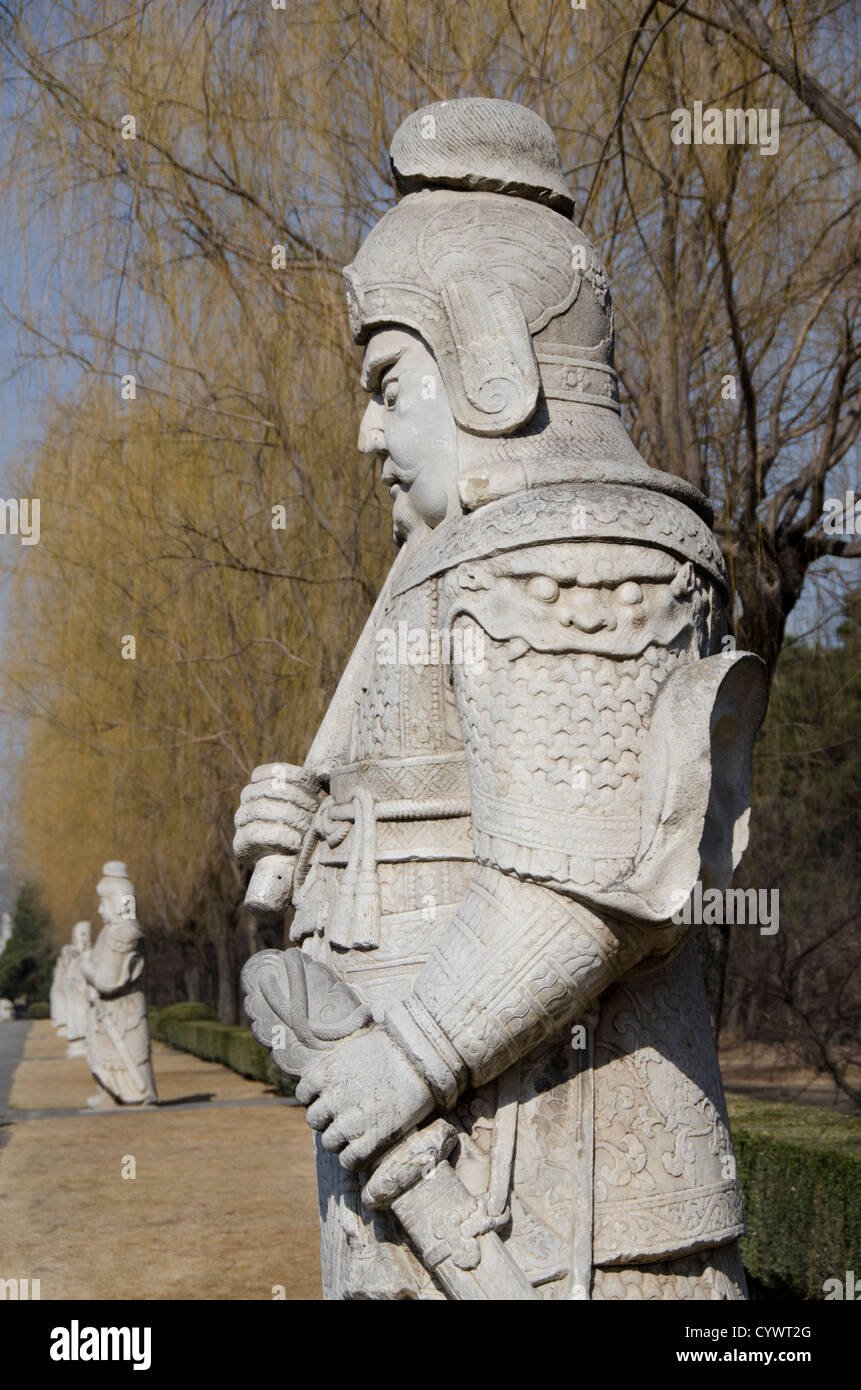 China, Beijing. Changling Sacred Way (aka Ming Tombs, God Street, The Shendao, Shianling). Stock Photo