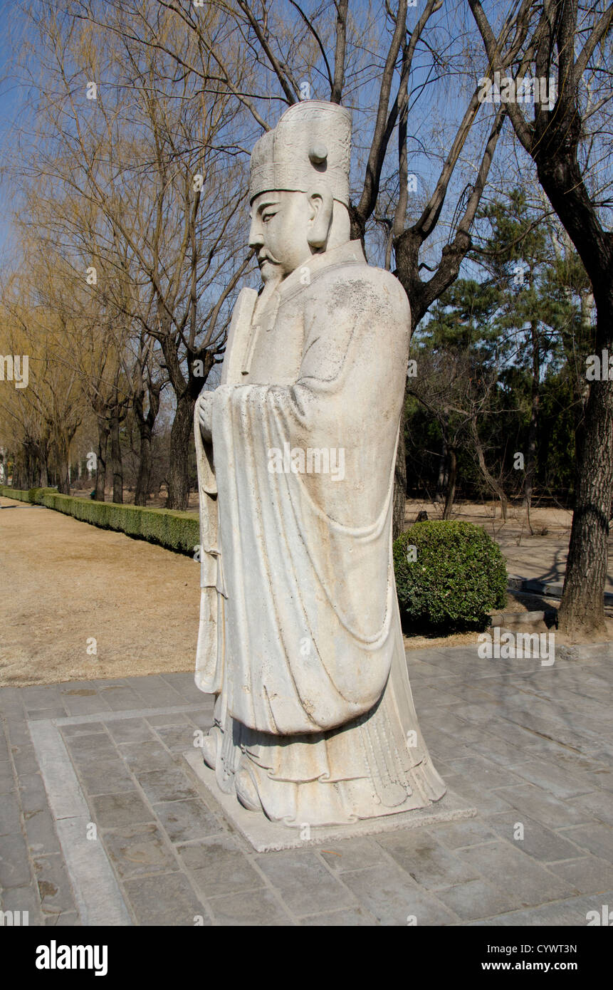 China, Beijing. Changling Sacred Way (aka Ming Tombs, God Street, The Shendao, Shianling). Stock Photo
