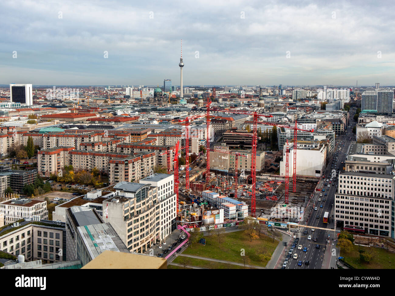 Aerial view of Berlin from the Panoramo point at Potsdamer Platz