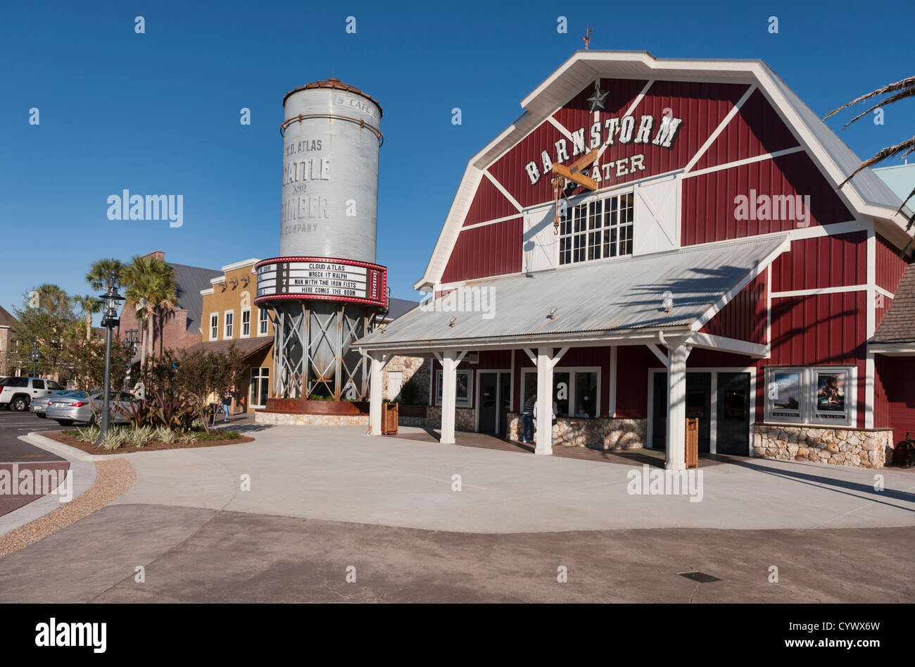 Barnstorm Movie Theater at Brownwood in The Villages, Florida. A golf retirement community for adults 55 and above. Stock Photo