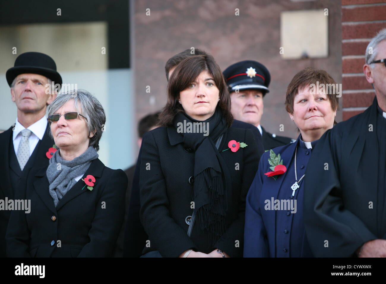 loughborough conservative mp nicky morgan (centre) at loughboroughs annual remembrance day parade 2012 Stock Photo