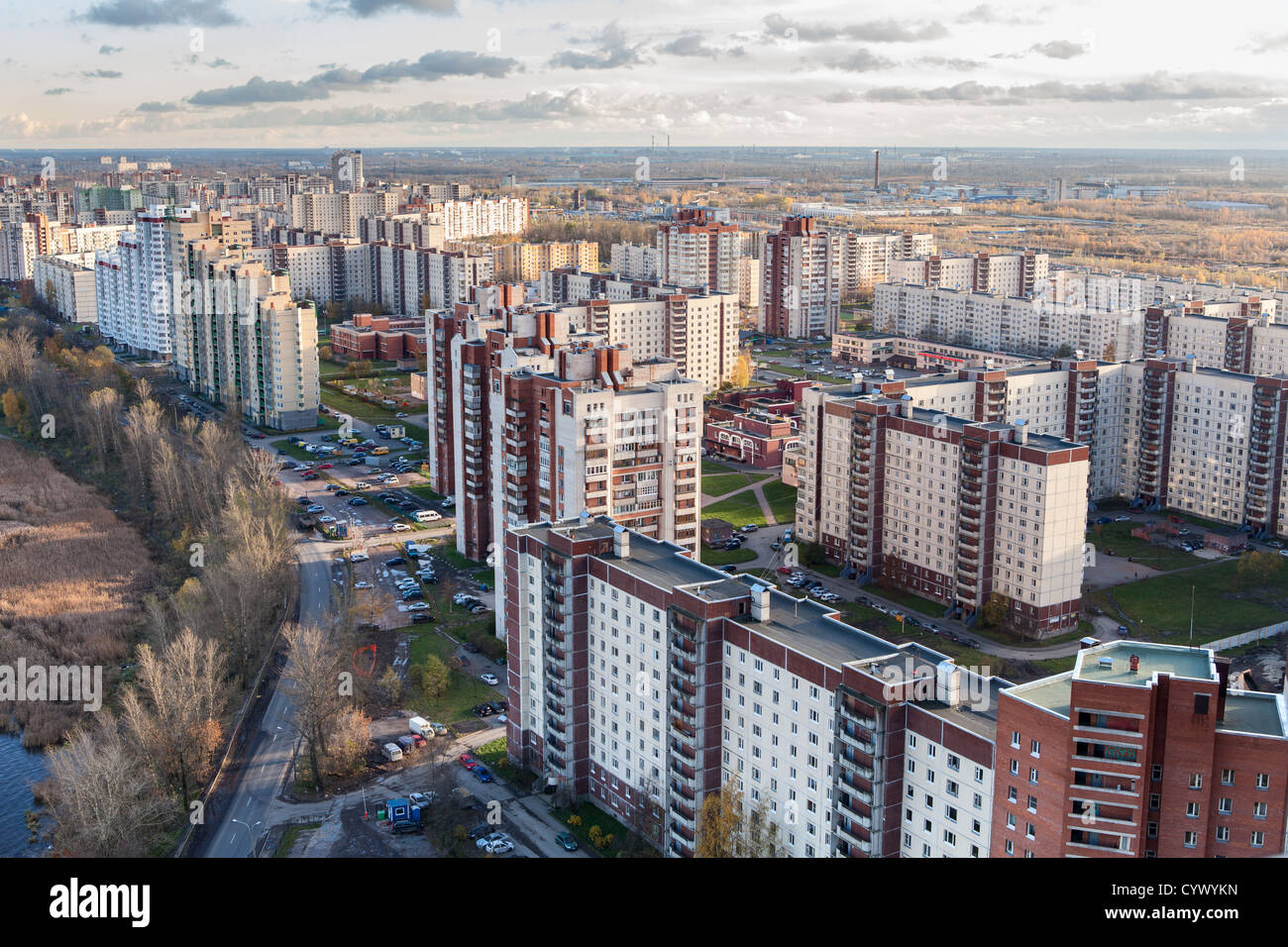 Dormitory houses in a residential district of St. Petersburg, Russia
