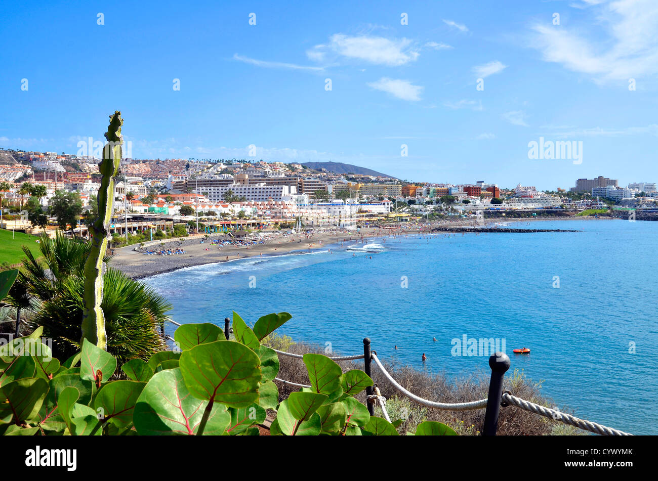 Looking towards Torviscas from Fanabe on the Costa Adeje, Tenerife, Canary Islands Stock Photo