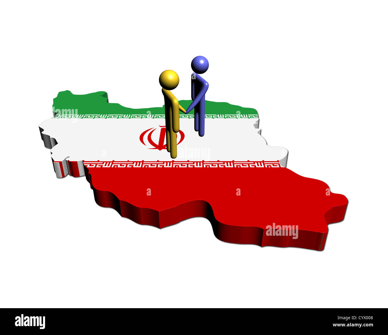 Meeting on Iran map flag illustration Stock Photo