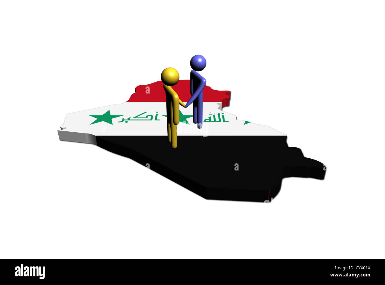 Meeting on Iraq map flag illustration Stock Photo