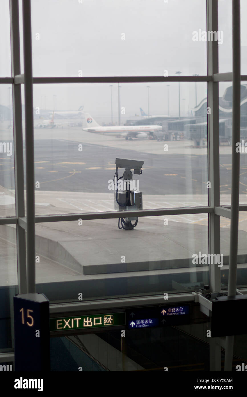 Security camera at Hong Kong International Airport Stock Photo Alamy